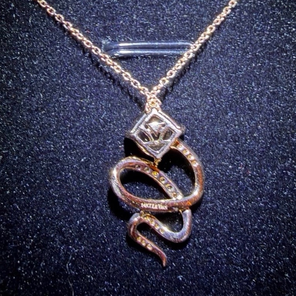 Le Vian 14K Rose Gold Natural Diamond & Smoky Quartz Swirl Pendant Necklace NWT - Picture 6 of 12